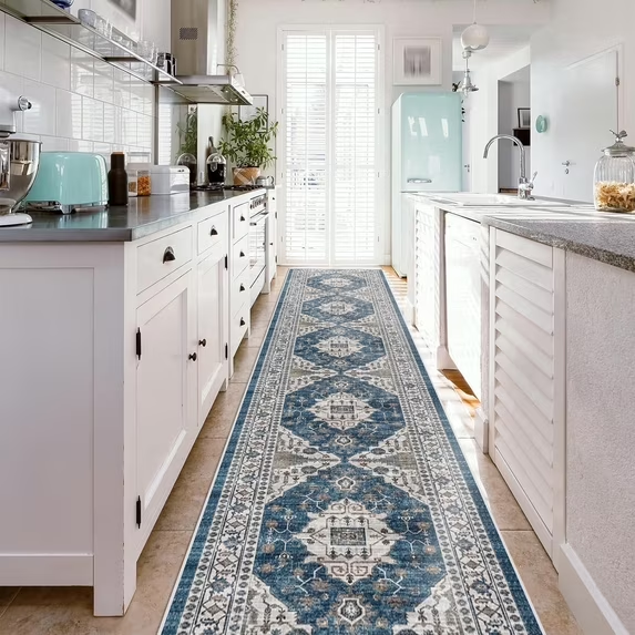 YOUFORTONG 4x6 Area Rug for Living Room, Vintage Farmhouse Washable Indoor Carpet, Non Slip Ultra Soft Low Pile Durable Neutral Rug for Bedroom Dining Room Nursery Kitchen,Beige