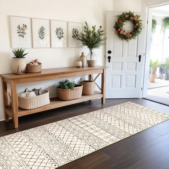 YOUFORTONG Hallway Washable 3’X20’ Runner Rugs,Extra Long Soft Floor Mat for Living Room,Beige