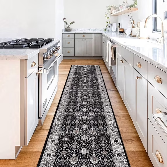 YOUFORTONG 4x6 Area Rug for Living Room, Vintage Farmhouse Washable Indoor Carpet, Non Slip Ultra Soft Low Pile Durable Neutral Rug for Bedroom Dining Room Nursery Kitchen,Beige