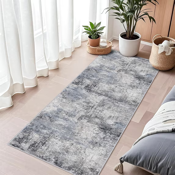 YOUFORTONG 2x3 Abstract Area Rug, Machine Washable Non-Slip Indoor Rug, Rubber Backing Stain Resistant Distressed Carpet for Entryway Bedroom Kitchen Living Room,Brown ﻿