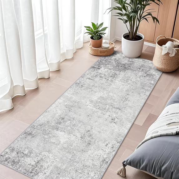 YOUFORTONG 2x3 Abstract Area Rug, Machine Washable Non-Slip Indoor Rug, Rubber Backing Stain Resistant Distressed Carpet for Entryway Bedroom Kitchen Living Room,Brown ﻿