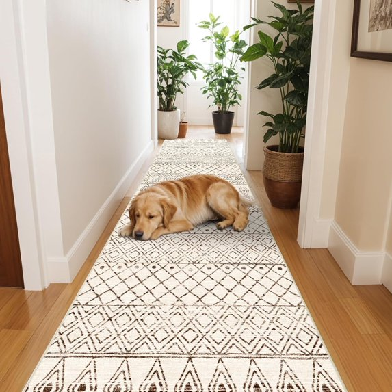 YOUFORTONG Hallway Washable 3’X20’ Runner Rugs,Extra Long Soft Floor Mat for Living Room,Beige