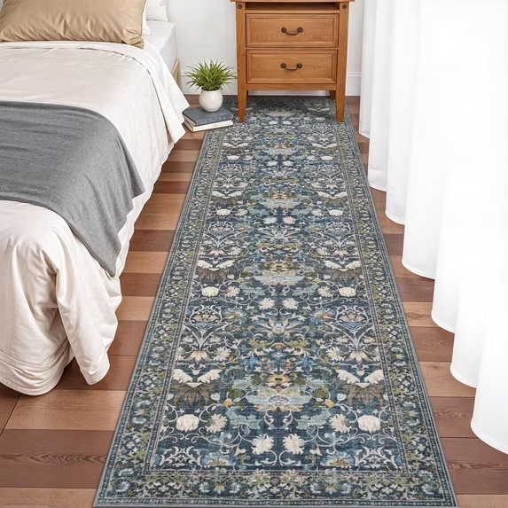 YOUFORTONG 4x6 Area Rug for Living Room, Vintage Farmhouse Washable Indoor Carpet, Non Slip Ultra Soft Low Pile Durable Neutral Rug for Bedroom Dining Room Nursery Kitchen,Beige