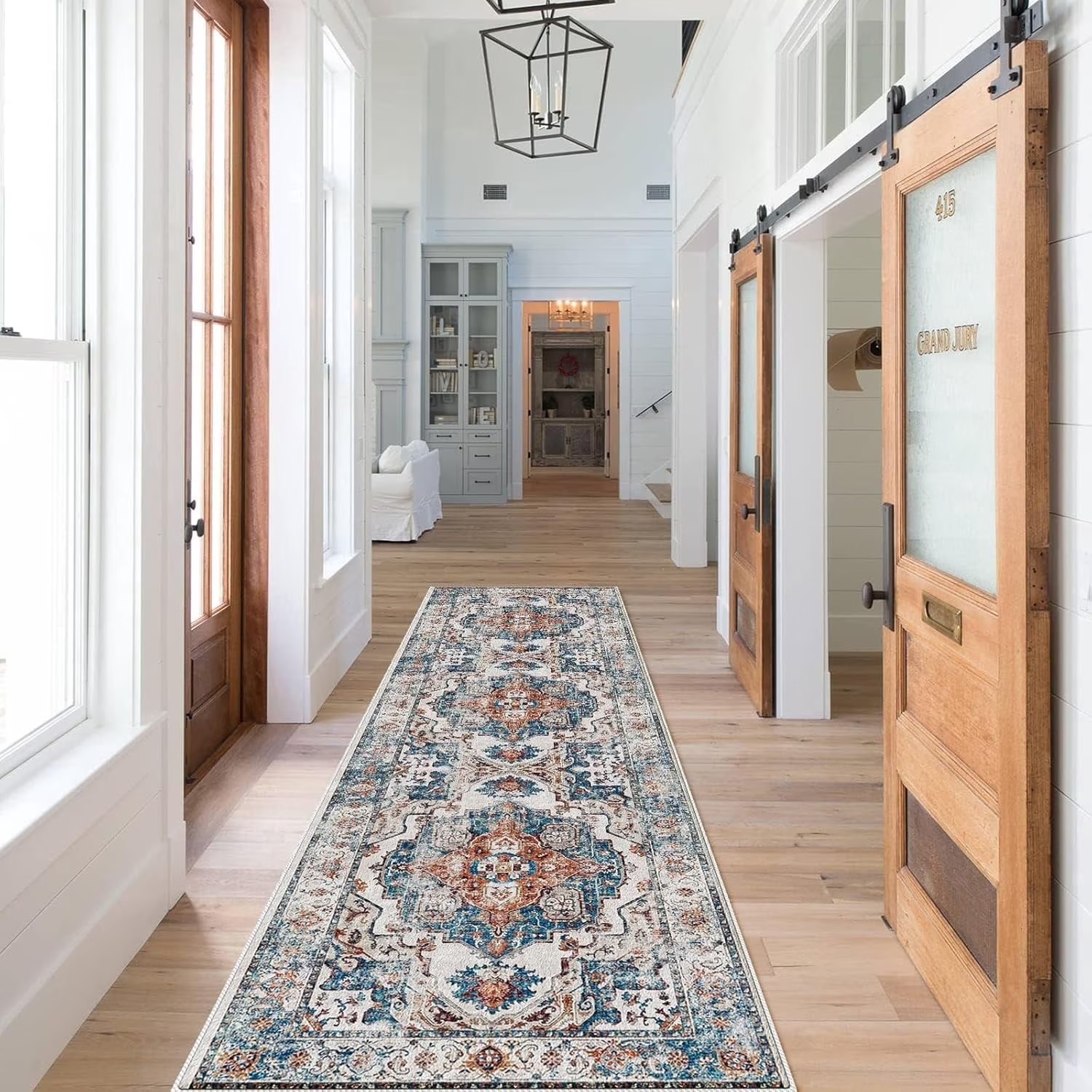 YOUFORTONG 4x6 Area Rug for Living Room, Vintage Farmhouse Washable Indoor Carpet, Non Slip Ultra Soft Low Pile Durable Neutral Rug for Bedroom Dining Room Nursery Kitchen,Beige