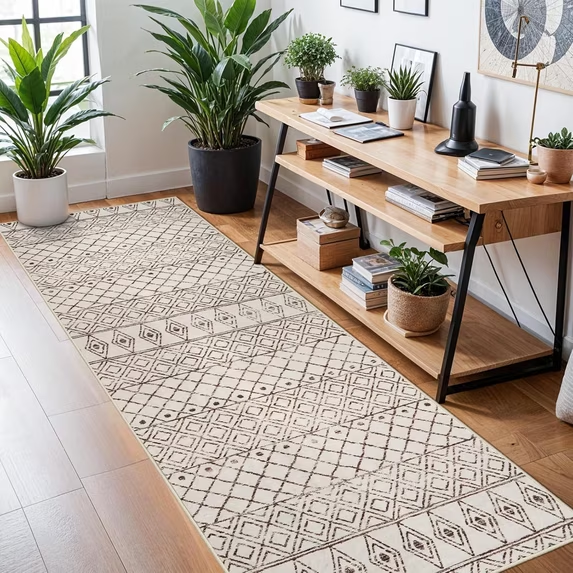 YOUFORTONG Hallway Washable 3’X20’ Runner Rugs,Extra Long Soft Floor Mat for Living Room,Beige