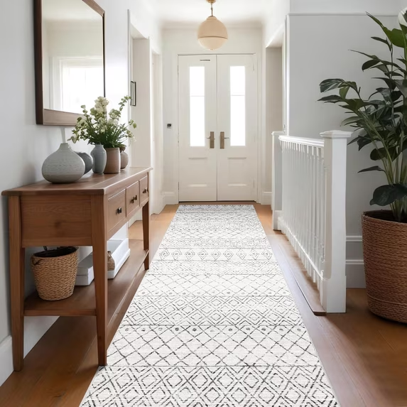 YOUFORTONG Hallway Washable 3’X20’ Runner Rugs,Extra Long Soft Floor Mat for Living Room,Beige