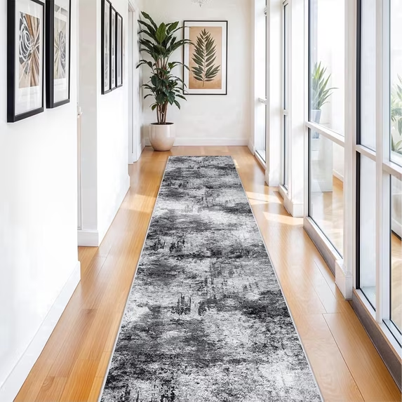 YOUFORTONG 2x3 Abstract Area Rug, Machine Washable Non-Slip Indoor Rug, Rubber Backing Stain Resistant Distressed Carpet for Entryway Bedroom Kitchen Living Room,Brown ﻿