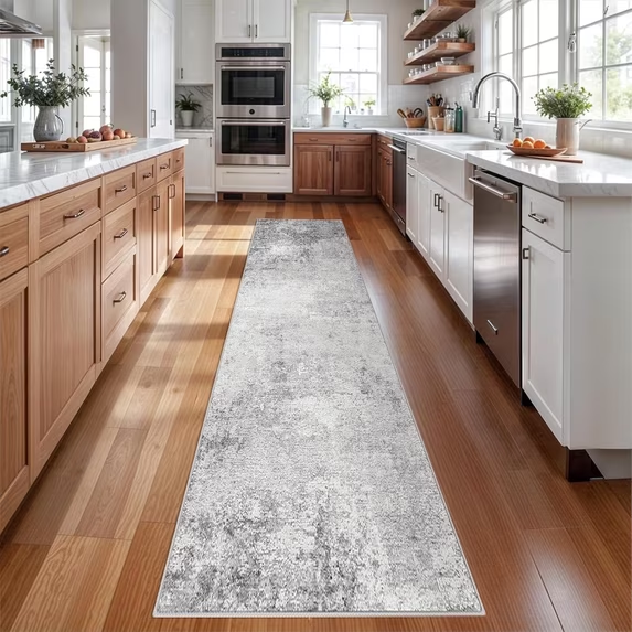 YOUFORTONG 2x3 Abstract Area Rug, Machine Washable Non-Slip Indoor Rug, Rubber Backing Stain Resistant Distressed Carpet for Entryway Bedroom Kitchen Living Room,Brown ﻿