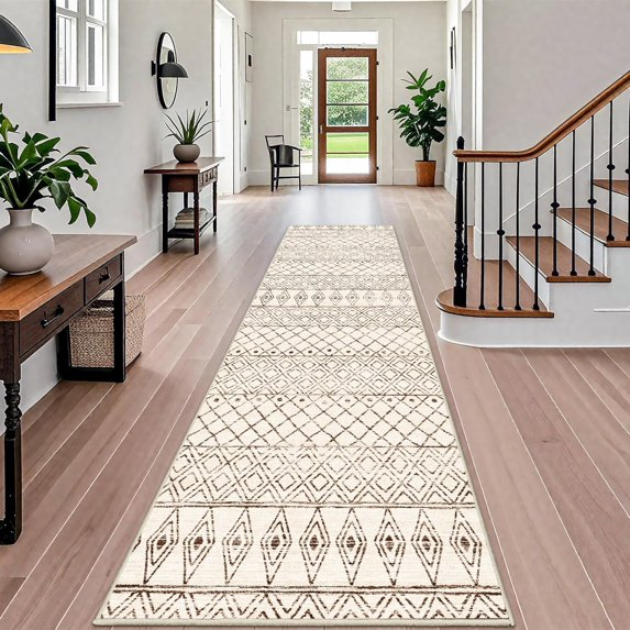 YOUFORTONG Hallway Washable 3’X20’ Runner Rugs,Extra Long Soft Floor Mat for Living Room,Beige