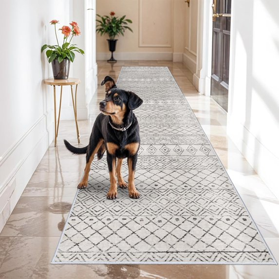YOUFORTONG Hallway Washable 3’X20’ Runner Rugs,Extra Long Soft Floor Mat for Living Room,Beige