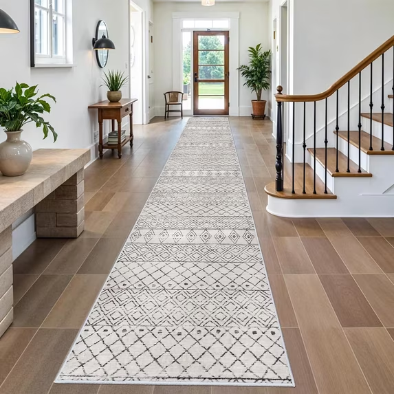 YOUFORTONG Hallway Washable 3’X20’ Runner Rugs,Extra Long Soft Floor Mat for Living Room,Beige