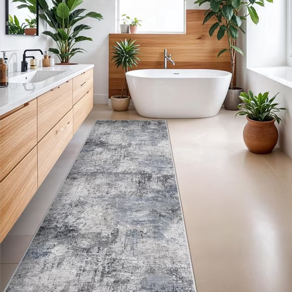 YOUFORTONG 2x3 Abstract Area Rug, Machine Washable Non-Slip Indoor Rug, Rubber Backing Stain Resistant Distressed Carpet for Entryway Bedroom Kitchen Living Room,Brown ﻿
