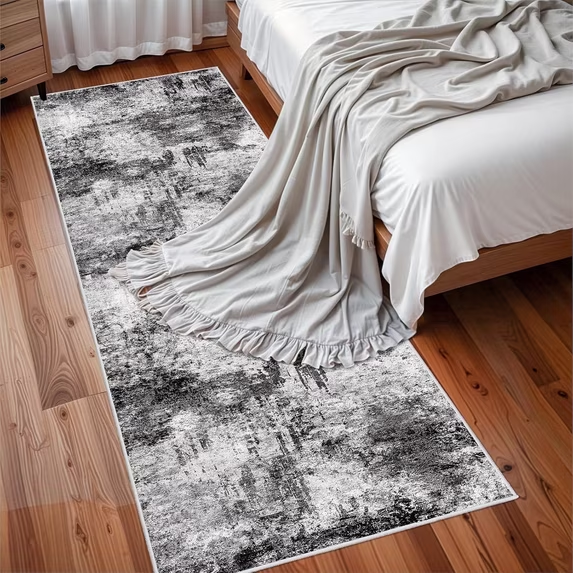 YOUFORTONG 2x3 Abstract Area Rug, Machine Washable Non-Slip Indoor Rug, Rubber Backing Stain Resistant Distressed Carpet for Entryway Bedroom Kitchen Living Room,Brown ﻿