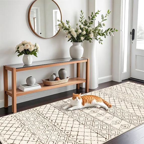 YOUFORTONG Hallway Washable 3’X20’ Runner Rugs,Extra Long Soft Floor Mat for Living Room,Beige