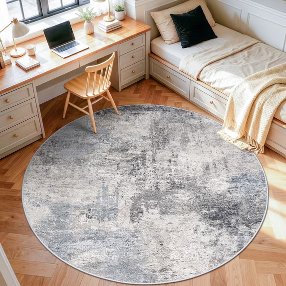 YOUFORTONG 2x3 Abstract Area Rug, Machine Washable Non-Slip Indoor Rug, Rubber Backing Stain Resistant Distressed Carpet for Entryway Bedroom Kitchen Living Room,Brown ﻿