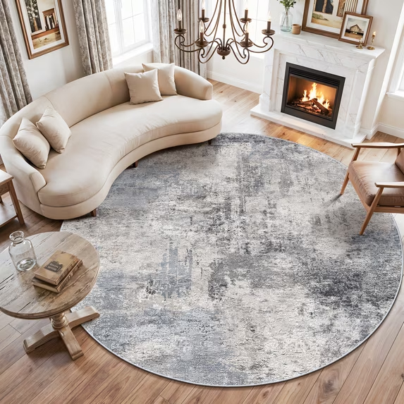YOUFORTONG 2x3 Abstract Area Rug, Machine Washable Non-Slip Indoor Rug, Rubber Backing Stain Resistant Distressed Carpet for Entryway Bedroom Kitchen Living Room,Brown ﻿